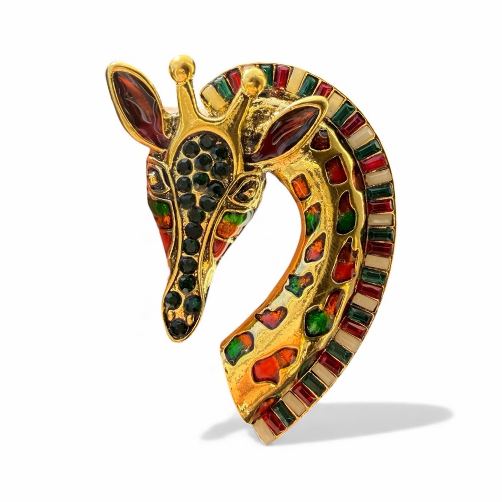 Multicolor Giraffe Head Accent Vintage Style